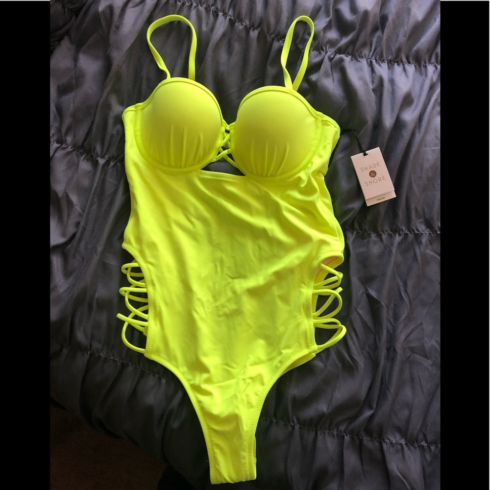 Shade & Shore neon yellow swimsuit